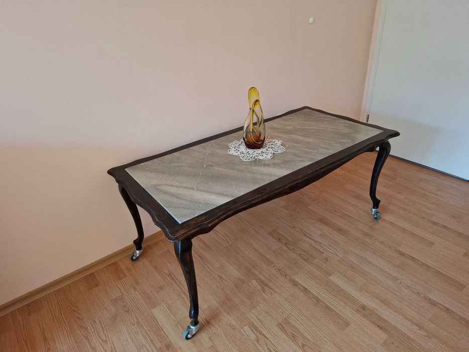 Аристократична холна масичка с мраморен плот, УНИКАТ