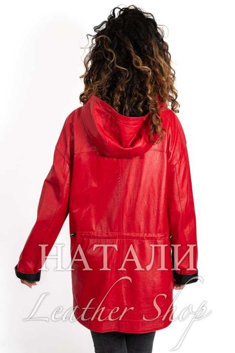 Дамско кожено яке Елица Red