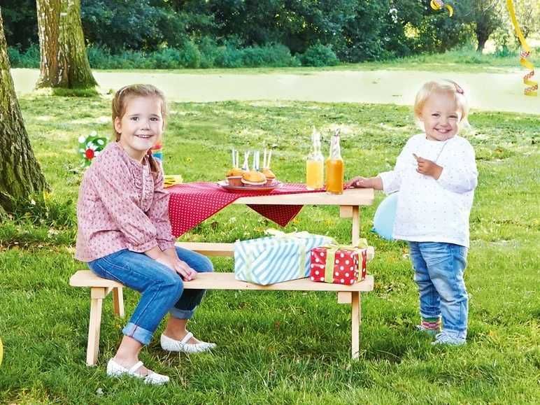Дървена Детска маса с пейки за пикник