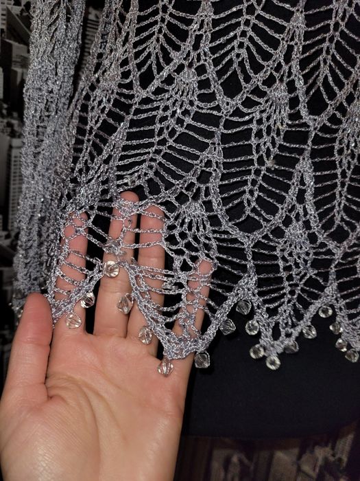 Bluza blazer lucrat manual cu aplicatii, margele