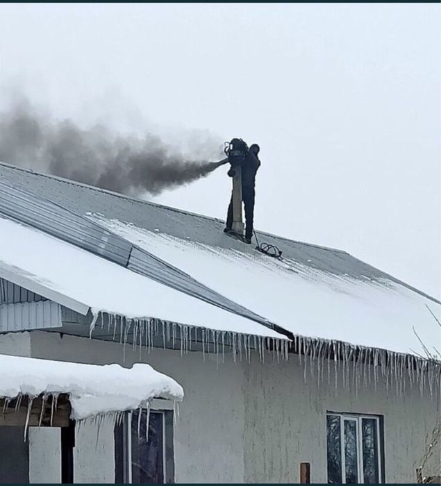 Чистка дымохода.