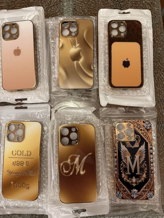 Huse Carcase protectie iPhone 16 Pro Max Gold premium