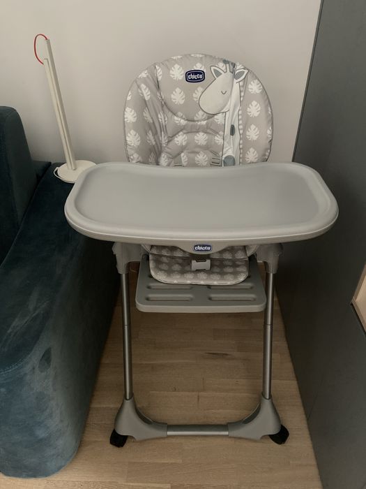 Scaun de copil Chicco Polly Easy, 4roti, Giraffe (Gri), 6+luni