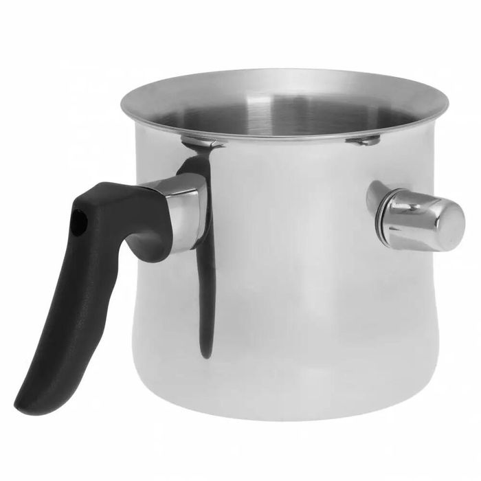 Oala din inox cu capac pentru fiert lapte, budinca sau creme cu fluier