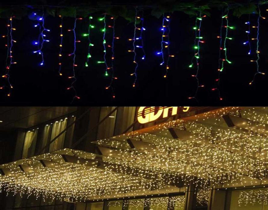 BLUE LED Сини ЛЕД Висящи Лампи 3х60 с опция снаждане Коледна украса