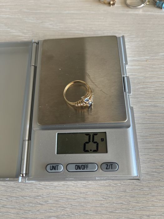 Inel aur galben 14k cu safire