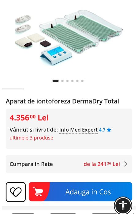Dermadry pentru transpiratie picior, maini  si axile