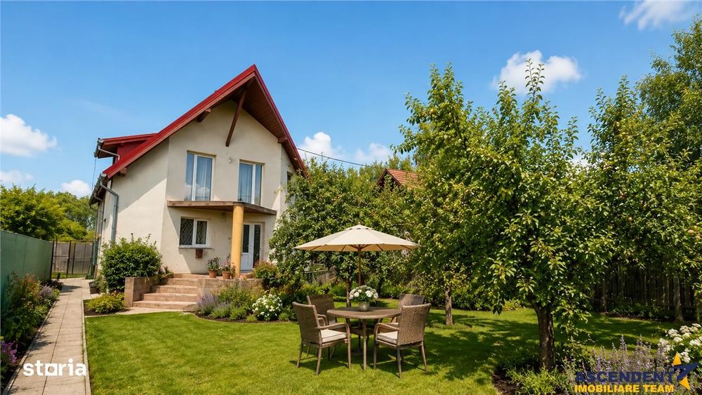 Casa cu 6 camere, 600 mp teren, pomi fructiferi, toate utilitatile, St