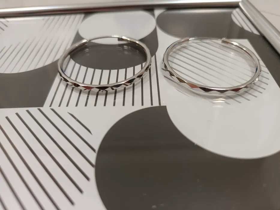 Сребърни обеци, кръгли обици 4см