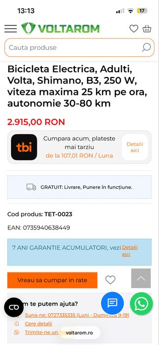 Bicicleta electrica Volta VB3