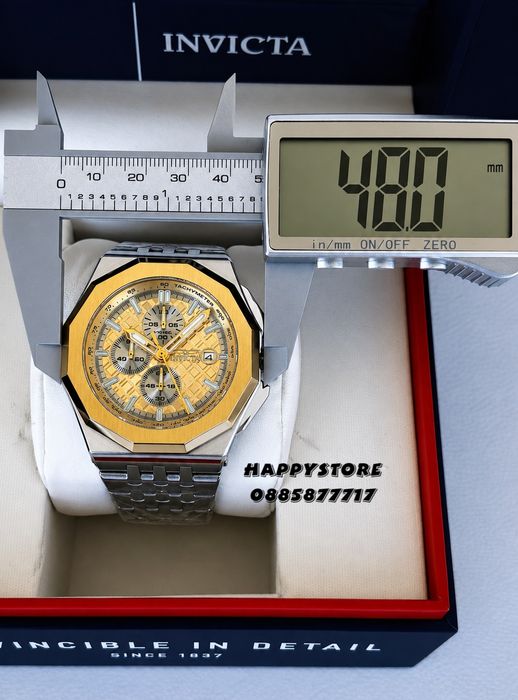INVICTA Akula steel Gold dial 48 mm, Инвикта нов мъжки часовник