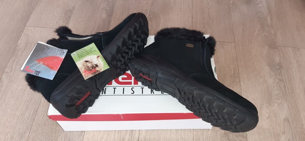 Botine dama Rieker, interior cu blana de oaie