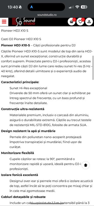 Casti Pioneer HDJ X10 S