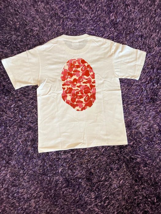 Tricou bape alb si rosu