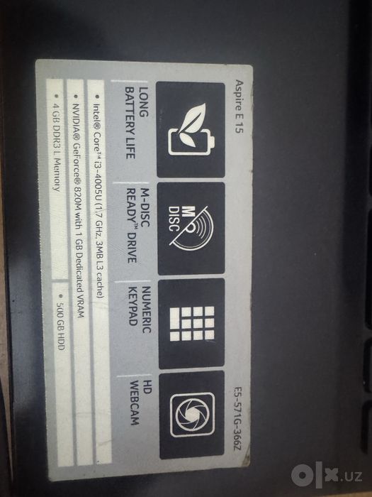 Acer 500 GB i3  4 DDR