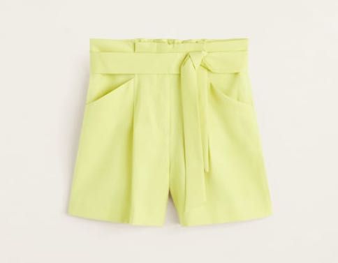 Pantaloni scurti cu curea galben verde MANGO marimea M / L - 99 ron