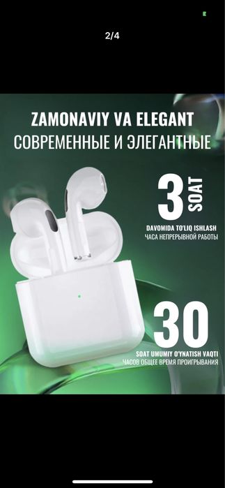 Pro 4 simsiz naushnik Iphone va andiroid uchun