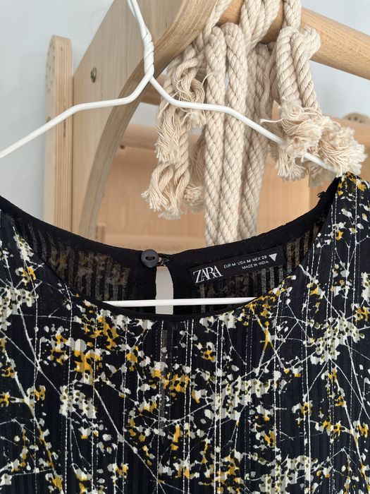 Maxi рокля Zara флорален десен леко прозрачна