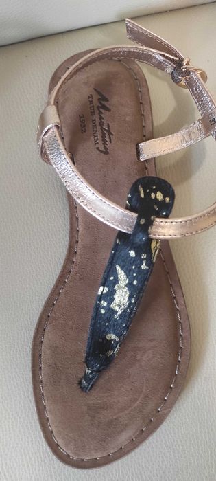 Sandale maro de piele, casual, noi.