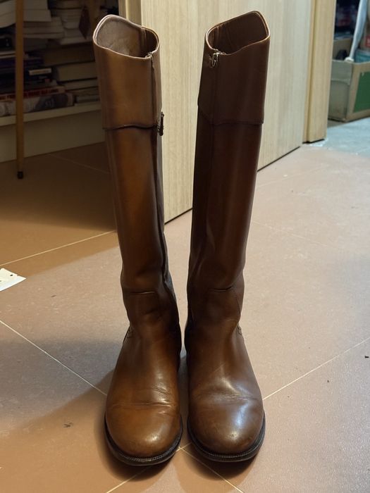 Cizme cu fermoar massimo dutti piele nr 38