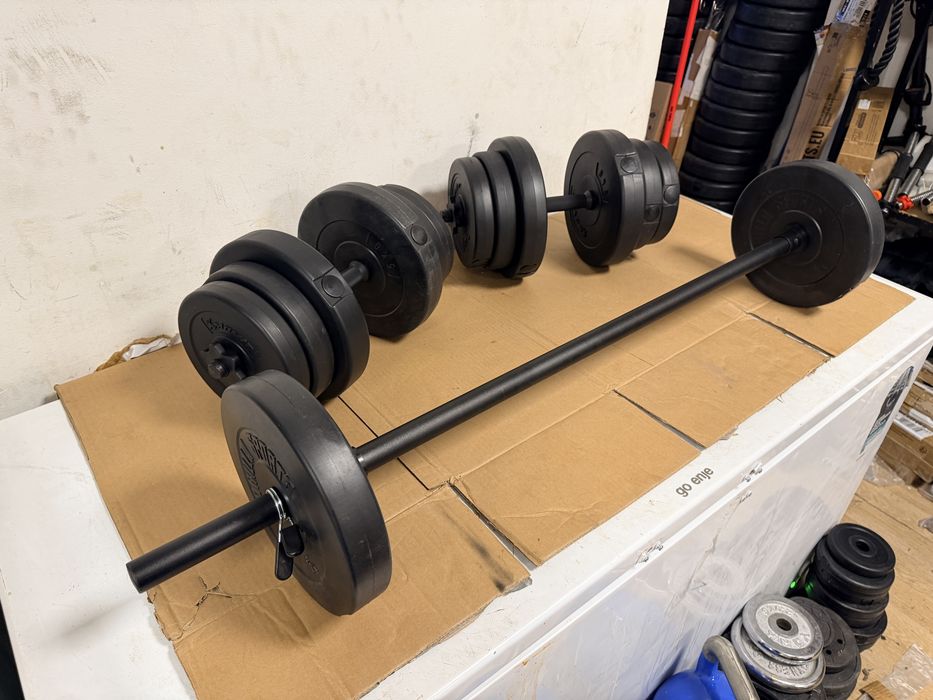 Gantere reglabile+haltera cu discuri greutate totala 50 kg, pret 350 lei predare in Bucuresti sector 4