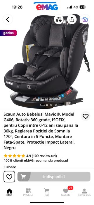 Scaun auto bebe Mavio