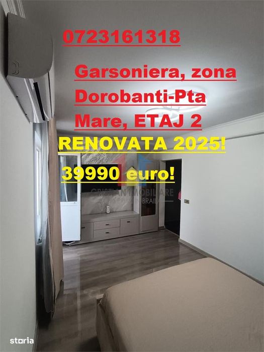 Filmare! RENOVATA 2025! Garsoniera, ETAJ 2, MOBILATA si UTILATA, zona — fotografia 1