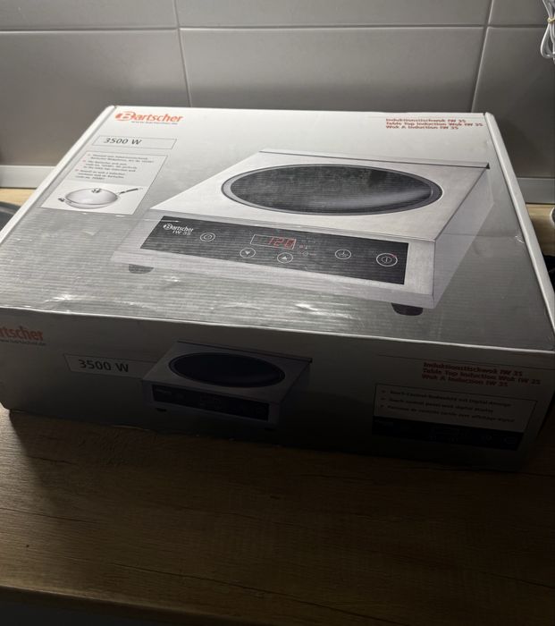 Wok cu inductie, Bartscher, Germania, Otel inoxidabil, 3.5 kW, NOUA