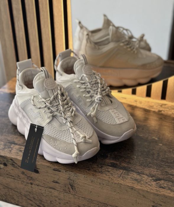 Adidasi Versace Chain Reaction Alb/Negru *Marimi Disponibile*Calitate Imepcabila*