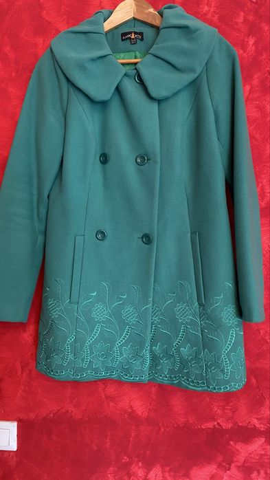 Palton verde scurt elegant 42