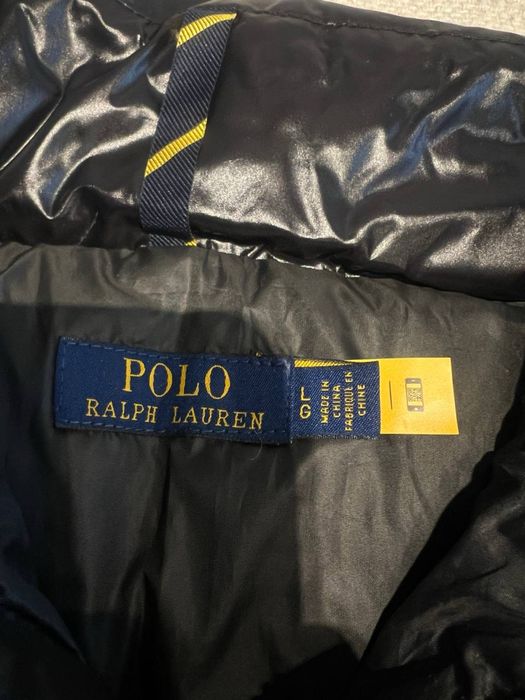 Geacă puffer toamna Polo Ralph Lauren neagră lucioasă – Mărimea L / 170 cm – Nouă cu etichete – Glugă detașabilă