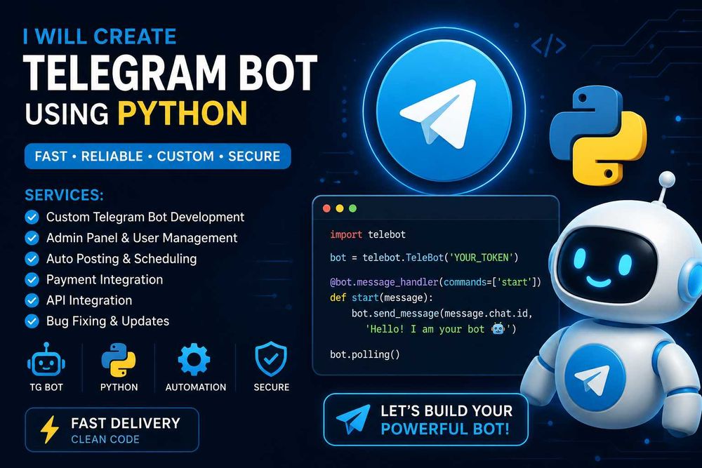 Telegram bot va AI rasm yaratib beraman