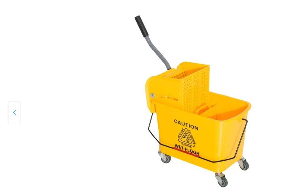 Carucior galeata 20L cu storcator pentru curatenie, Galben
