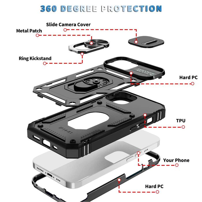 Husa Telefon iPhone 14 cu protectie camera si suport