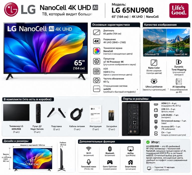 LG 65 NANO 4k UHD pochka