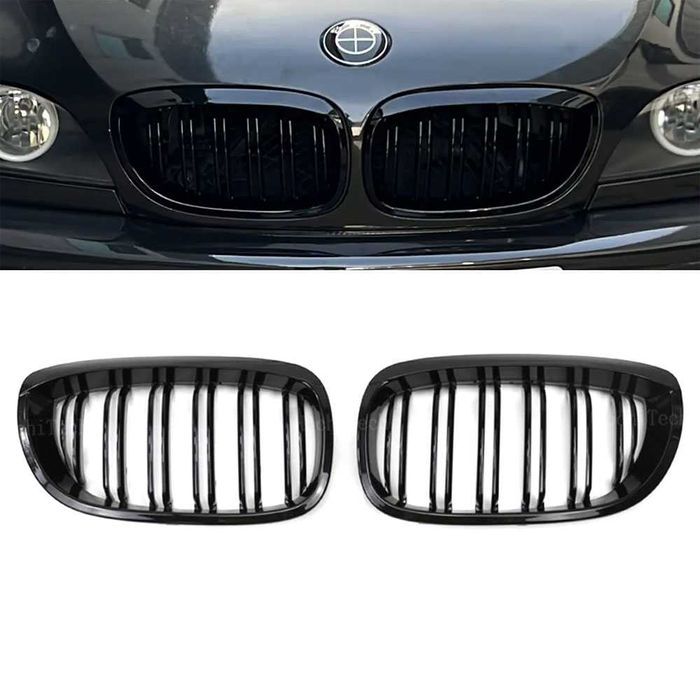 Set 2 grile duble M negru BMW Seria 3 E46 Coupe facelift 2003-2006