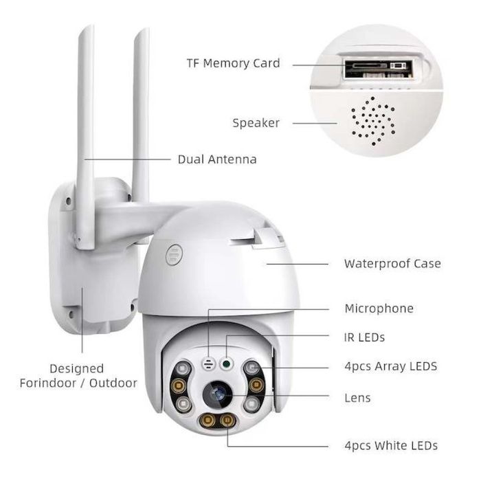 WIFI камера за видеонаблюдение, 8 MP 2160p