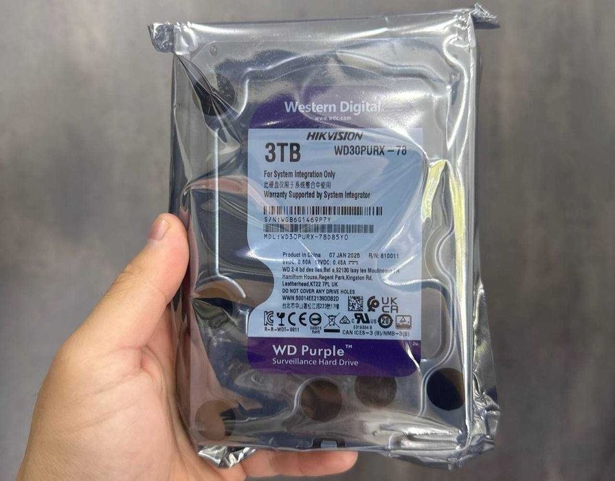 3 тб Жесткий диск HDD 3 TB WD PURPLE камеры видеонаблюдения