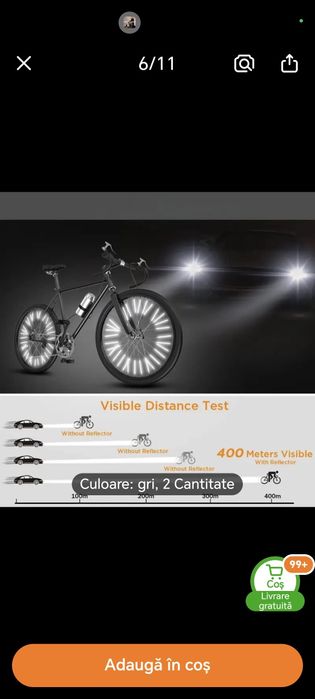 Elemente reflectorizante pentru spite bicicleta 12 bucati