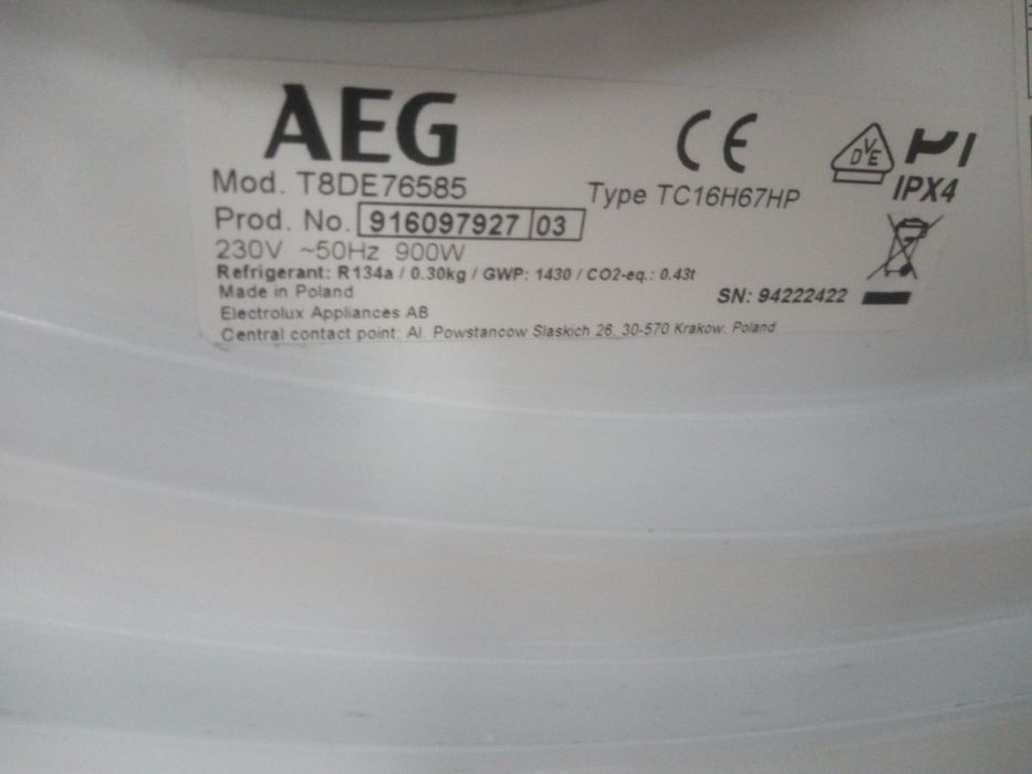 Сушилня с термопомпа Аег Aeg Series 8000 А+++ 8кг. 2 години гаранция!