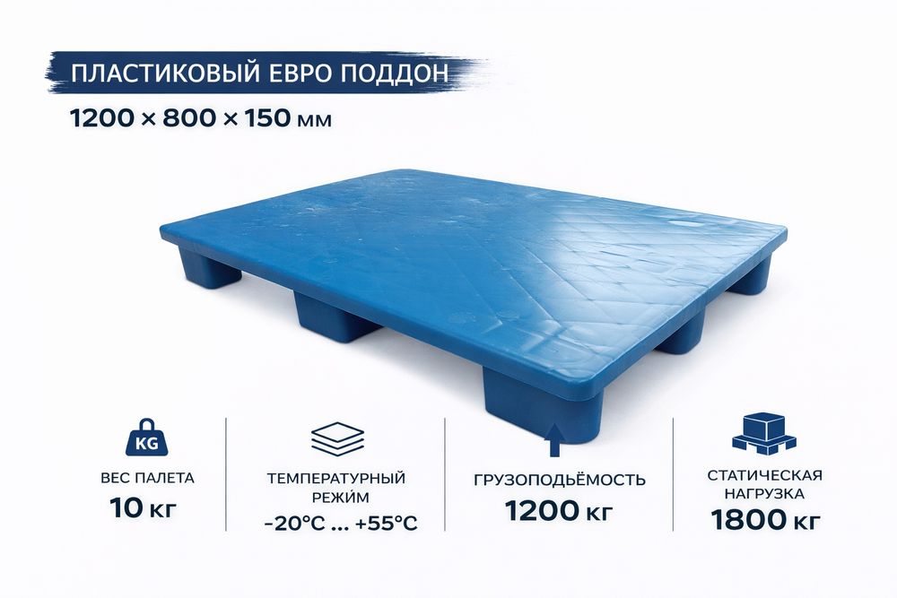 Пластиковые евро-поддоны. Размеры:1200×800×150. Цена: 355000 сум за шт