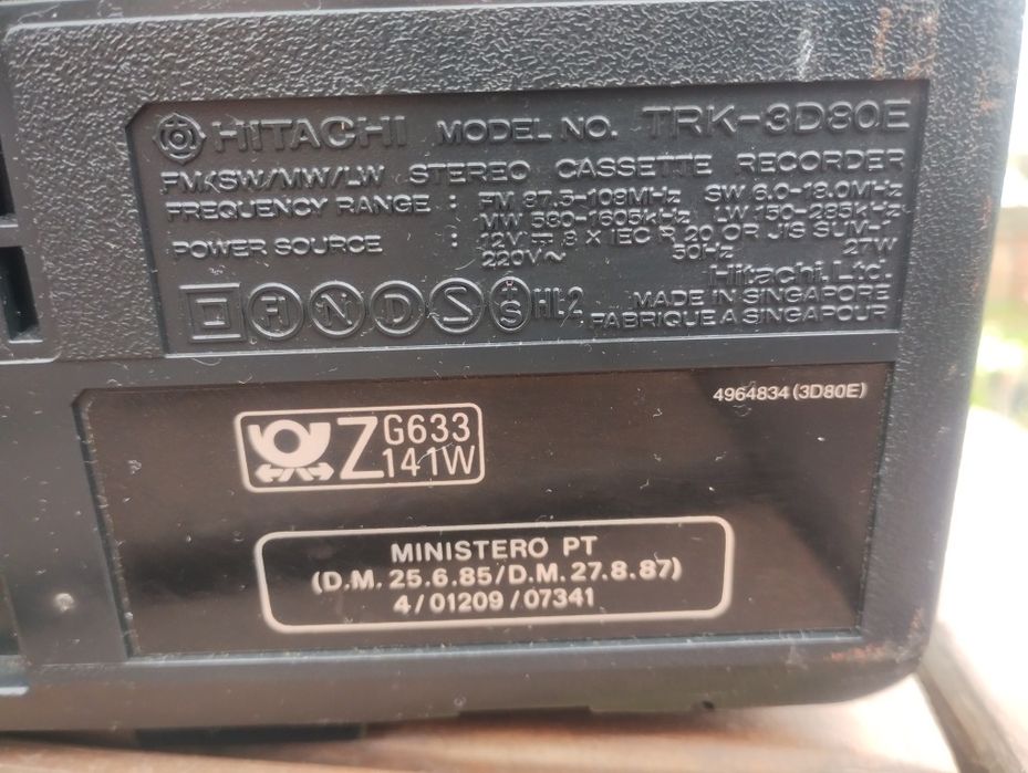 Радиокасетофон Hitachi 3d 80