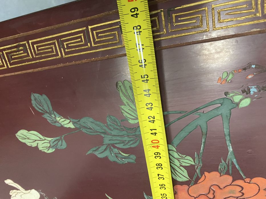 Японска лакирана маса Chinoiserie ръчна декорация Japan 1970