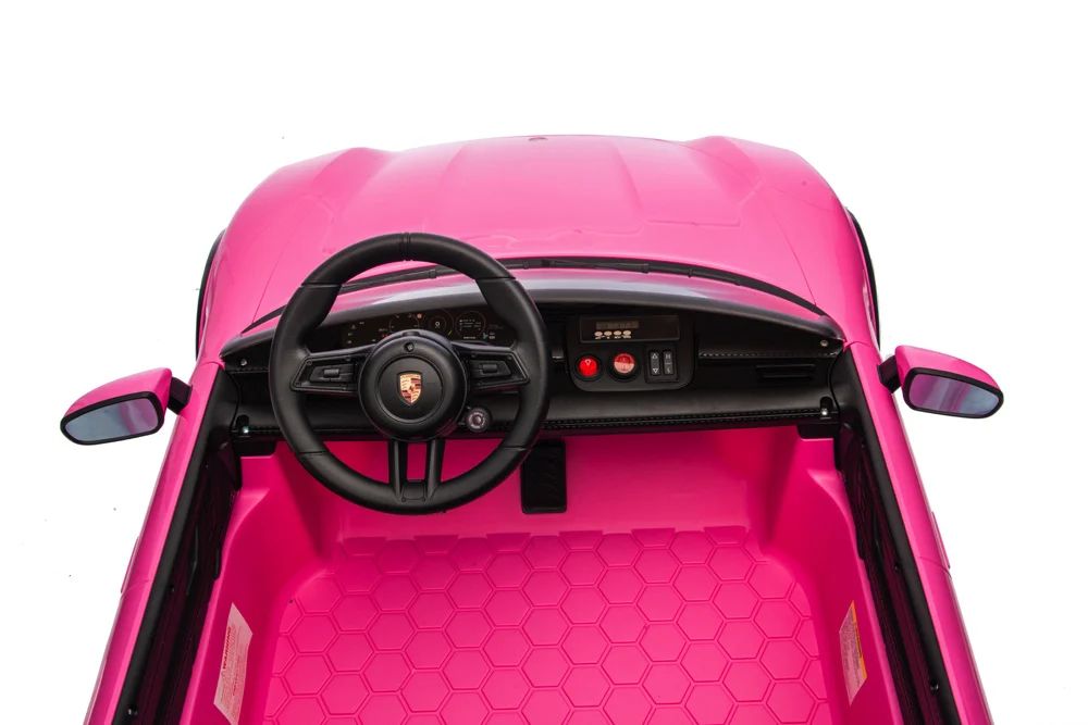 Porsche taycan turbo s 24v – детска акумулаторна кола, розова, 2 места
