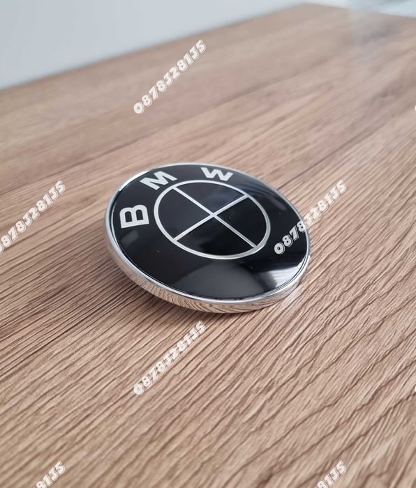 BMW емблема 74мм заден капак чисто черна