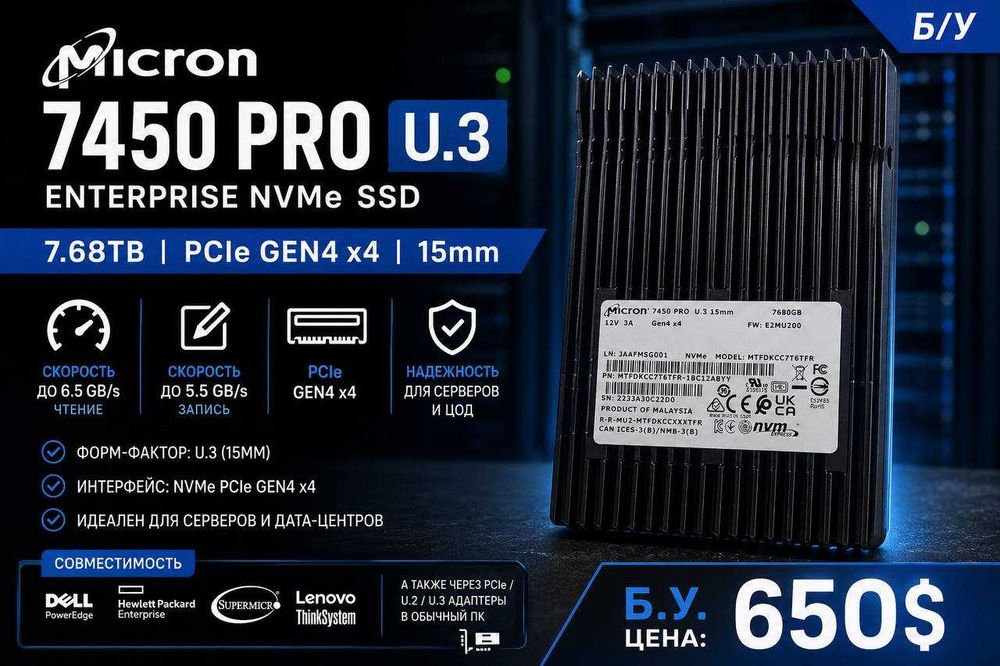 Micron 7450 PRO U.3 NVMe SSD