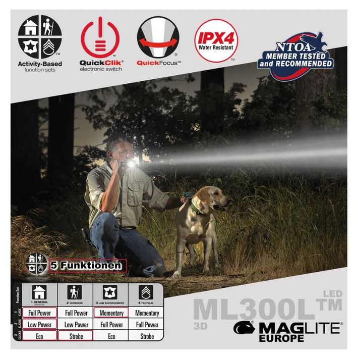 Lanterna profesionala MagLite Ontario USA 3 baterii negru