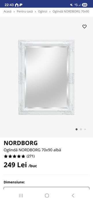 Oglinda Nordborg Argintie