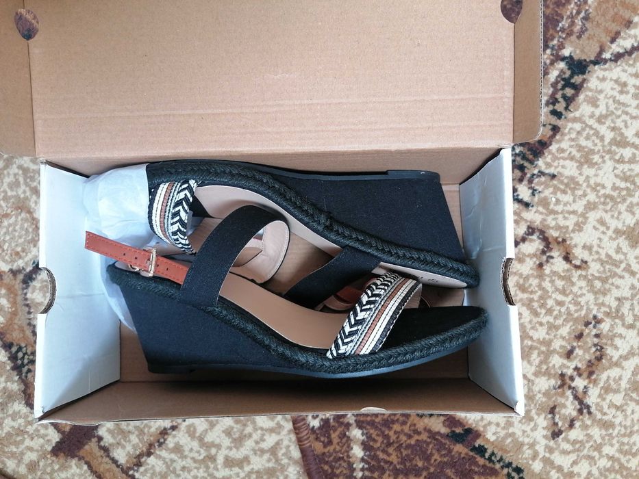 Sandale dama Inextenso masura 42, culoare negru, maro