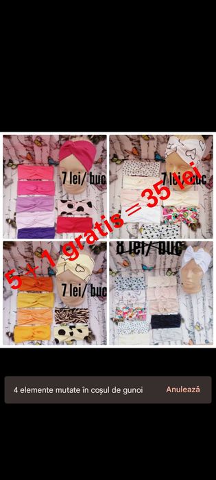 Turbane bumbac elastic 4 buc la 50 lei
